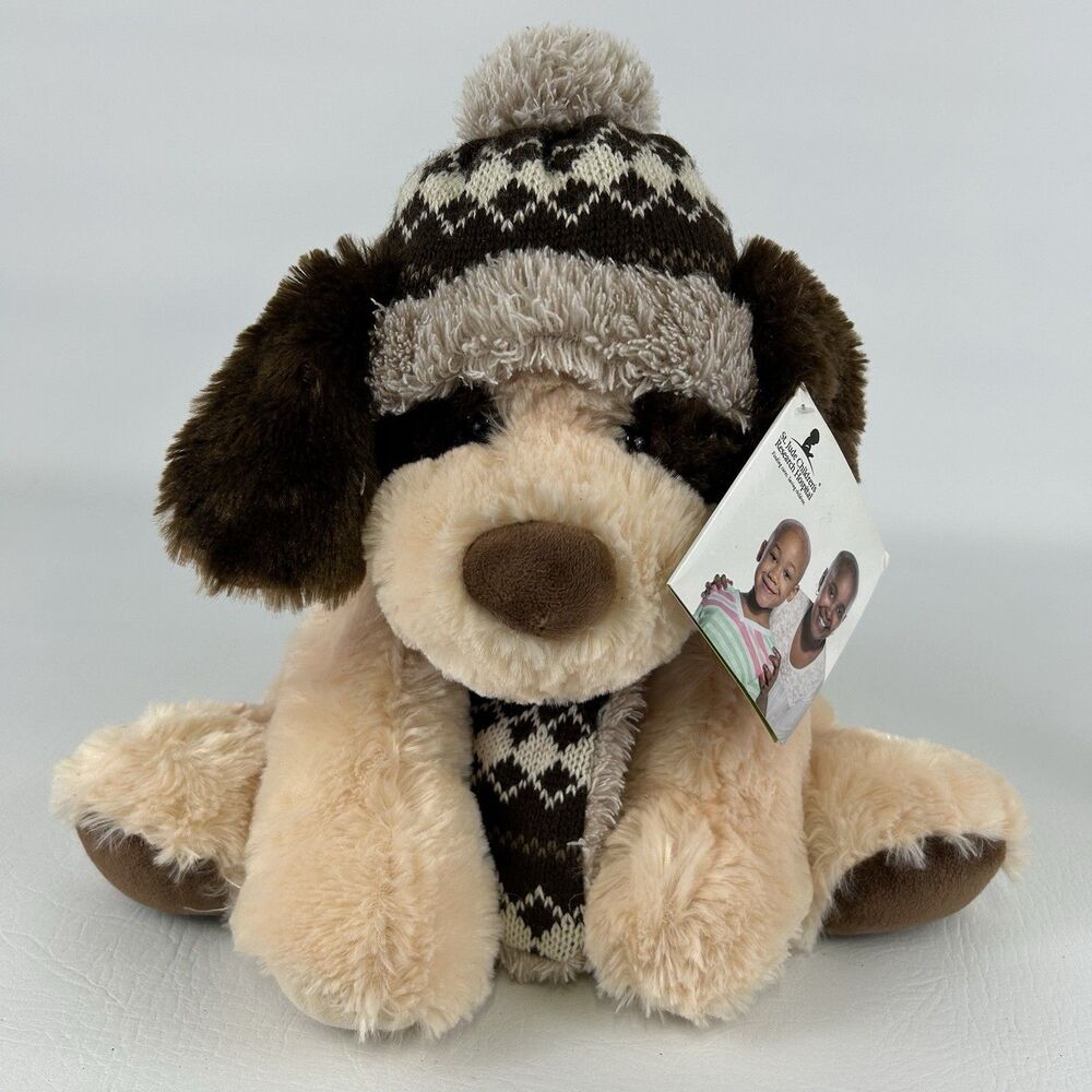 St. Jude Winter Puppy Dog 12" Plush Toy Stuffed Animal Hat Scarf Tags